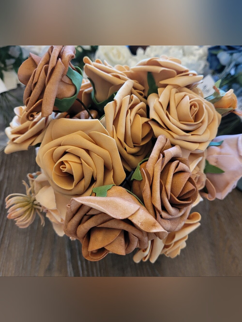 Beige & Tan Faux Foam Roses